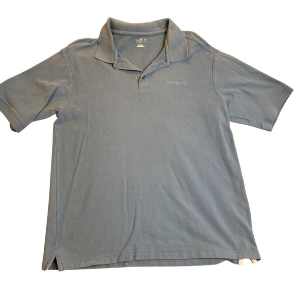 Carhartt Mens Polo Shirt Large Blue 100% Cotton Casual Wear Durable - Picture 1 of 11